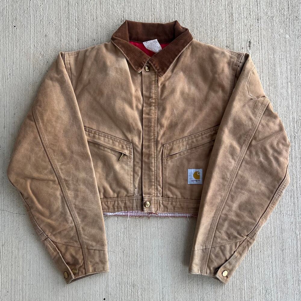 Carhartt brown cropped Detroit style work wear jacket